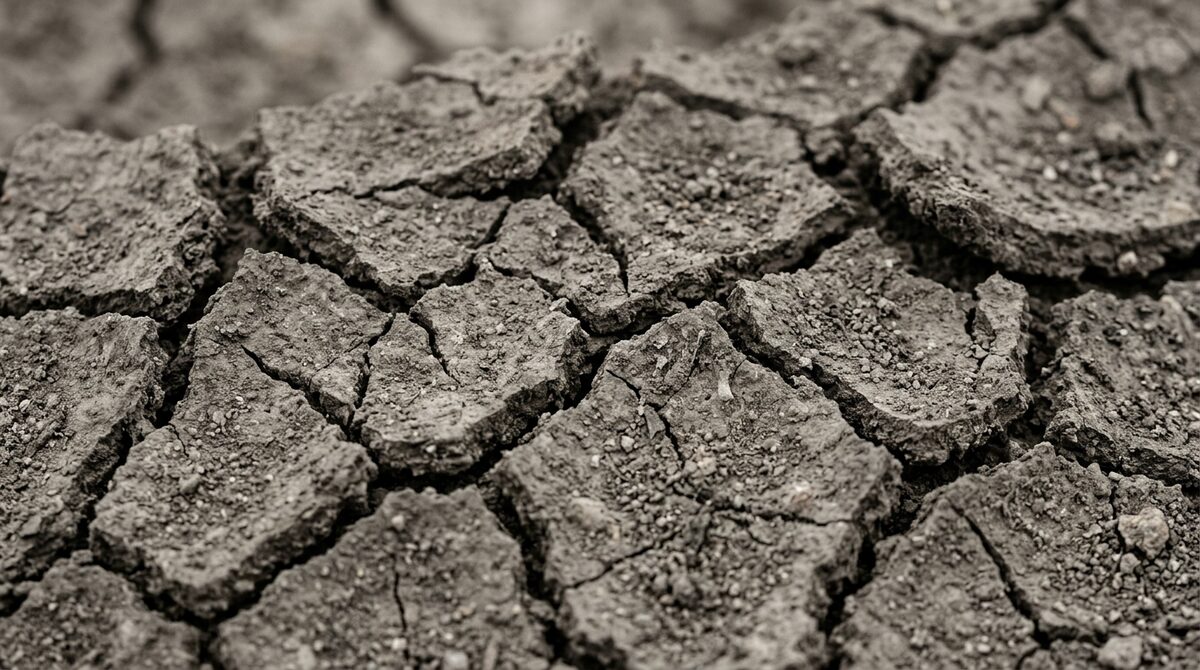 Cracked expansive Blackland Prairie clay in a dry Central Texas summer